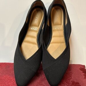 Kelly & Katie Jayde Black Knit Flats Pointed Toe SlipOn Shoes  Size 9 Casual